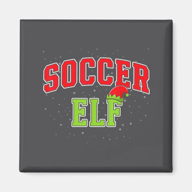 Íman Soccer Elf Christmas Family Matching Group Xmas  (Frente)