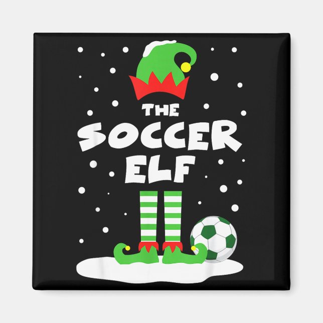Íman Soccer Elf Matching Group Family Holiday Christmas (Frente)