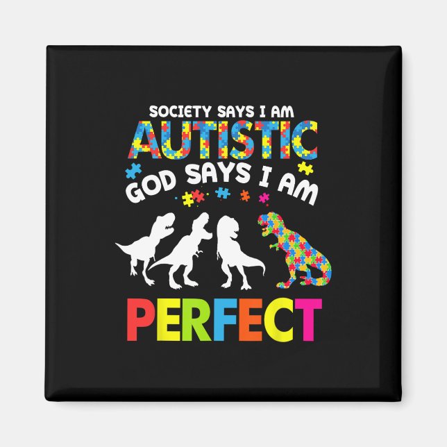 Íman Sociedade do Autismo dos Dinossauros Diz que Deus  (Frente)