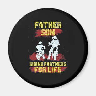 Íman Sócios da equitação do filho do pai do motocros