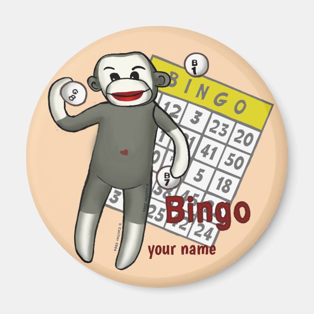 Íman Sock Monkey Bingo (Frente)