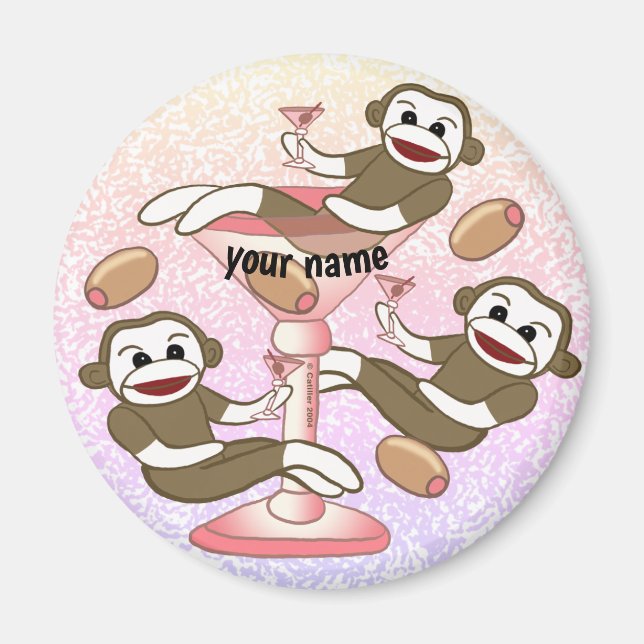 Íman Sock Monkey Martini (Frente)