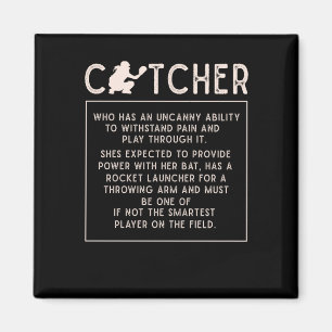 Íman Sofball Catcher Girl Engraçada Humor Jogador de B