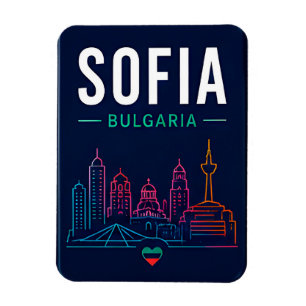 Íman 🧲 Sofia Bulgária Moderno Horizonte Viagem Lembran
