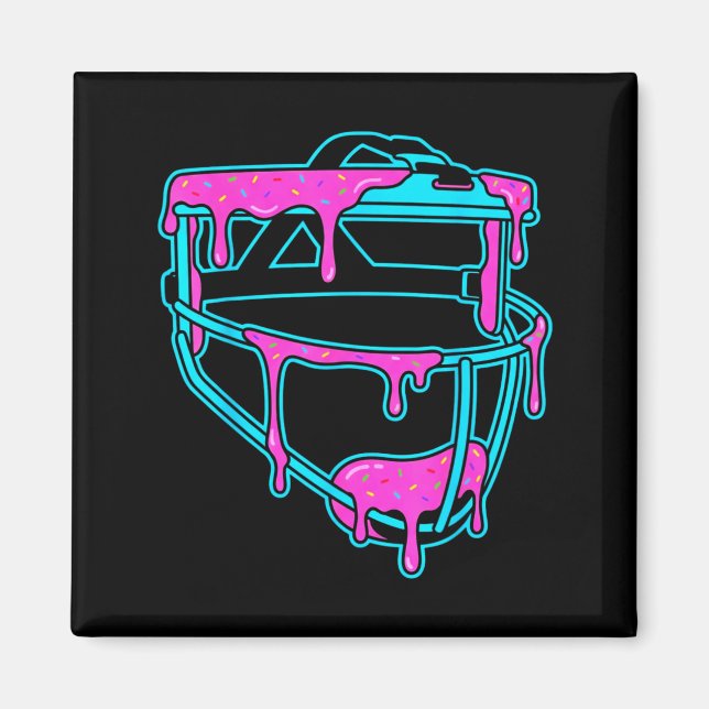 Íman Softball Catcher Drip Ice Cream Mask Sprinkles Gam (Frente)