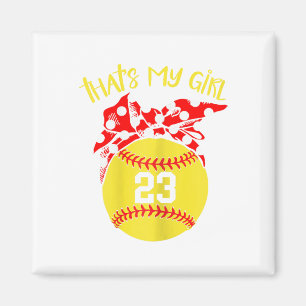 Íman Softball Coque Sujo Aquela é Minha Garota #23 Mãe 