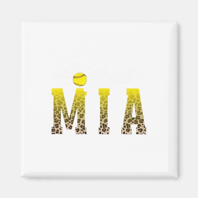 Íman Softball Mia Leopard Grandma Mia Of A Softball Pla (Frente)