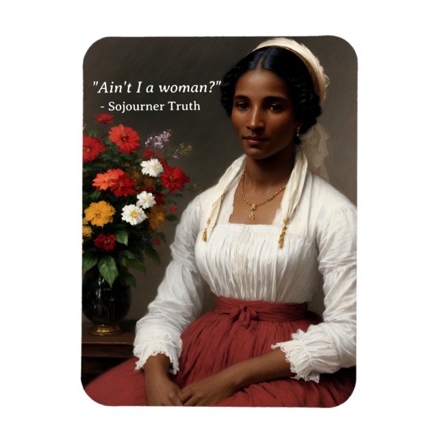 Íman Sojorner Truth Não sou uma mulher Arte Original (Vertical)