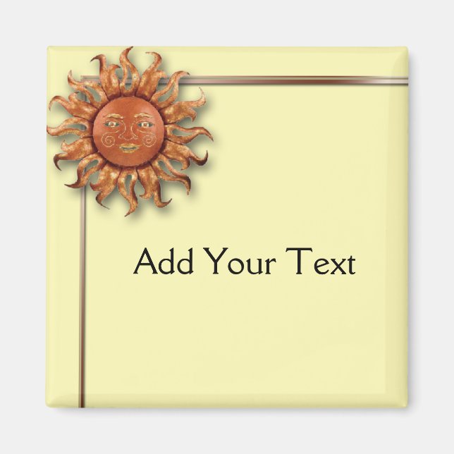 Íman Sol de Bronze em Fundo de Creme (Frente)