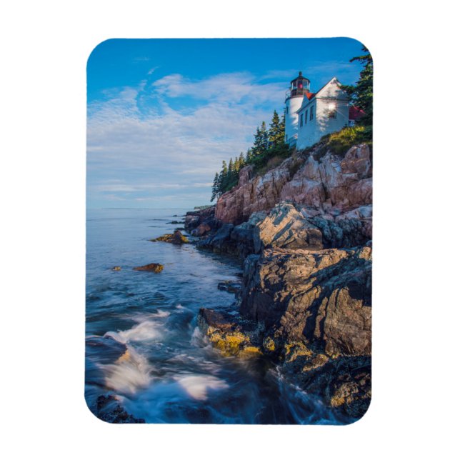 Íman Sol De Manhã No Farol De Bass Harbor (Vertical)