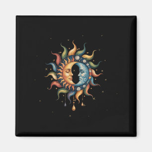 Íman Sol e Lua Celestial Boho Místico Hippie 90s _2