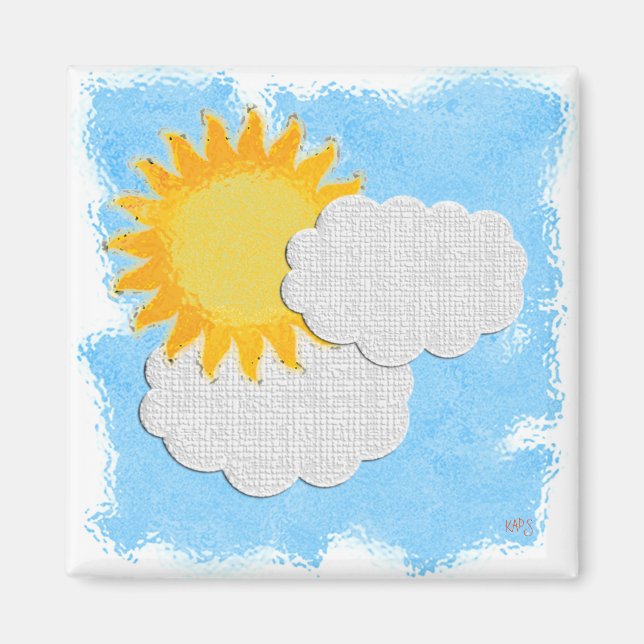Íman Sol e Nuvens Animados (Frente)