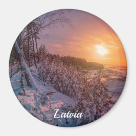 Íman Sol por cima do ímã da costa da neve