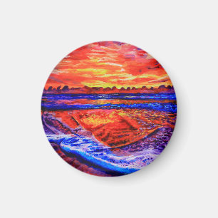 Íman Sol por mar - ímã - arte