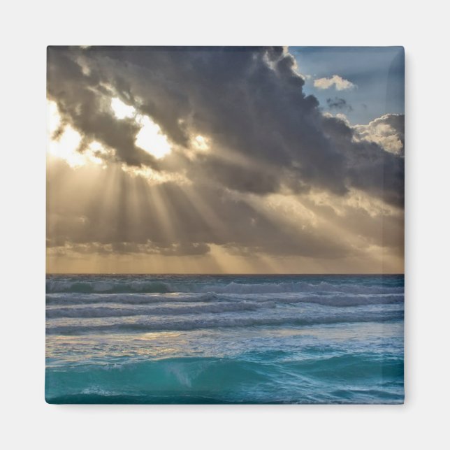 Íman Sol Quebrando Nuvens Sobre O Mar (Frente)