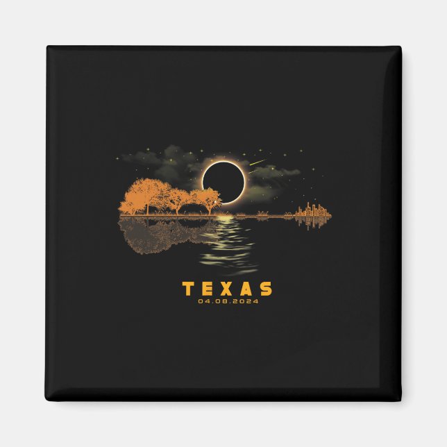 Íman Solar Eclipse 2024 Guitar 04.08.24 Totalidade Texa (Frente)