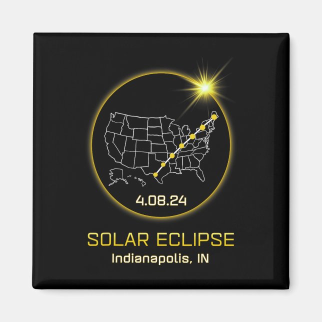 Íman Solar Eclipse 2024 Indianápolis Em Indiana Totalit (Frente)