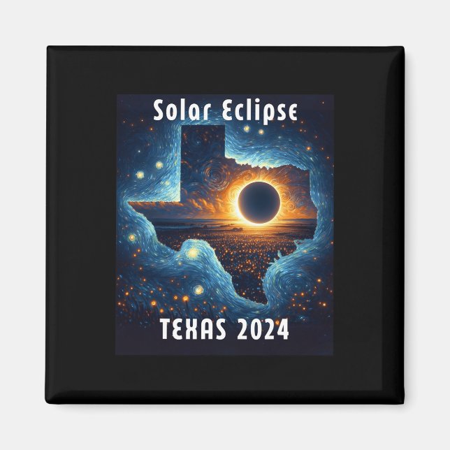 Íman Solar Eclipse 2024 Starry Night (Frente)