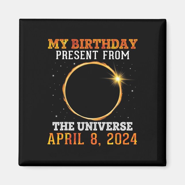 Íman Solar Eclipse Meu Aniversário Presente Dos Univers (Frente)