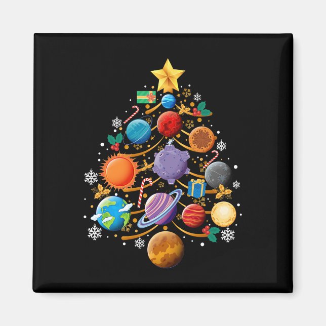 Íman Solar System Planets Christmas Tree Astronomy Xmas (Frente)