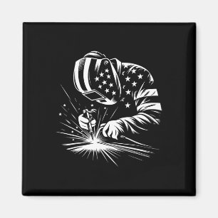 Íman Soldador Americano de Bandeira Usa Soldadura Patri