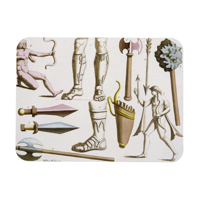 Íman Soldados gregos, armas e blindagem, placa 38 de Le (Horizontal)