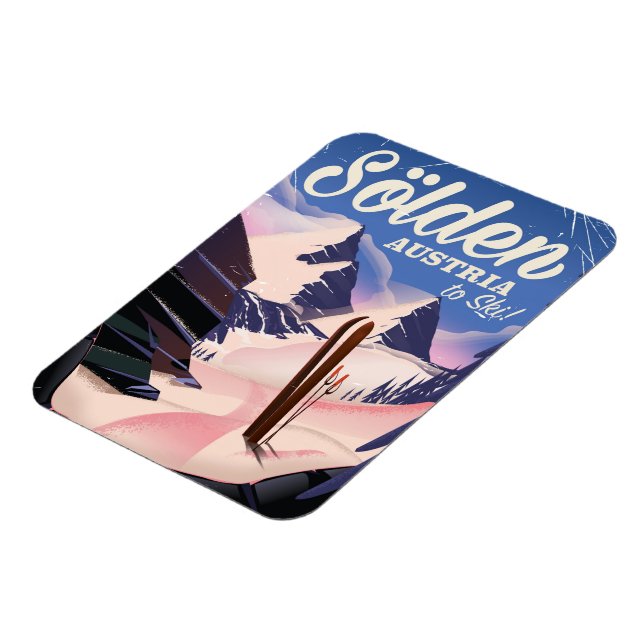 Íman Sölden Austria vintage ski poster (Left Side)