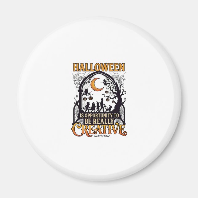 Íman Sombra Criativa de Crianças de Halloween Lua Cresc (Frente)
