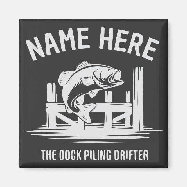 Íman Sombra de Dock com Nome Personalizado de Robalo (Frente)