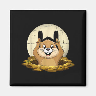 Íman Sombra de marmota fantoche engraçado Feliz dia da
