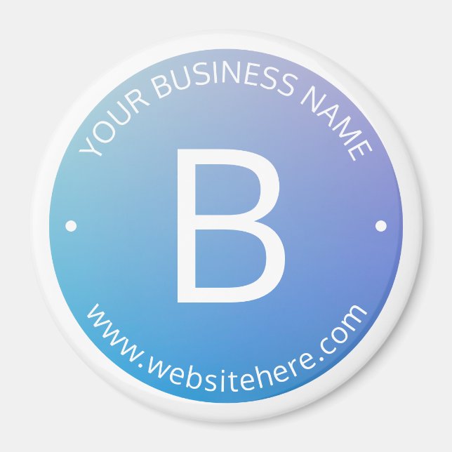 Íman Sombreado Azul e Roxo com Texto Editável (Frente)