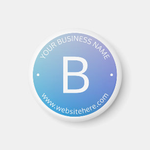 Íman Sombreado Azul e Roxo com Texto Editável