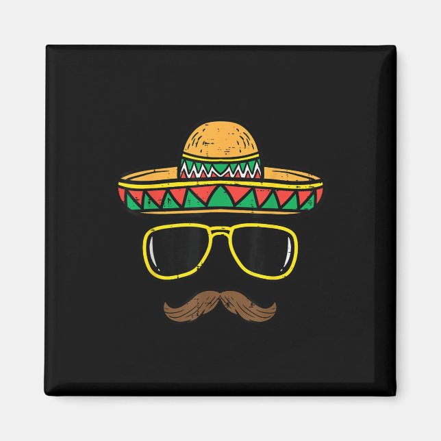 Íman Sombrero Face Cinco De Mayo Partido Fiesta Mexican (Frente)