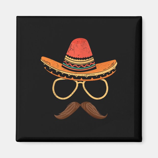 Íman Sombrero Face Cinco De Mayo Partido Fiesta Mexican (Frente)
