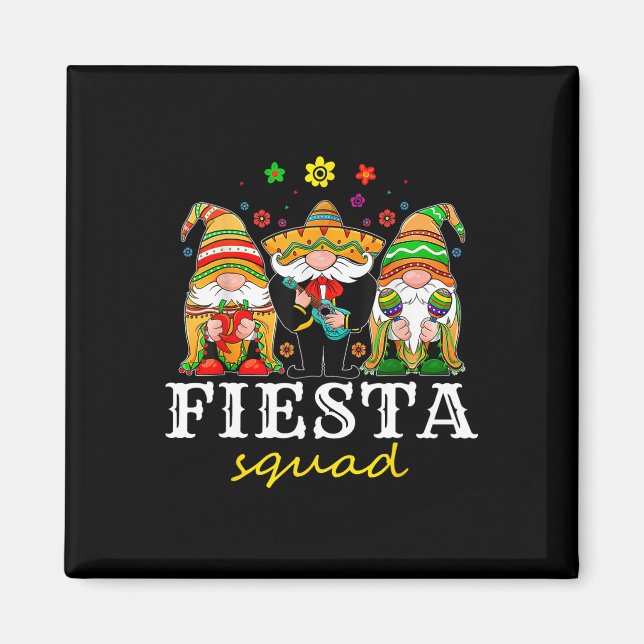 Íman Sombrero Gnomo Chapéu Mexicano Cinco de Mayo Gnomo (Frente)