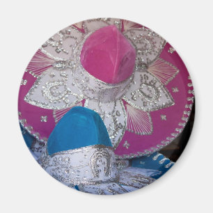 Íman Sombreros azuis e cor-de-rosa