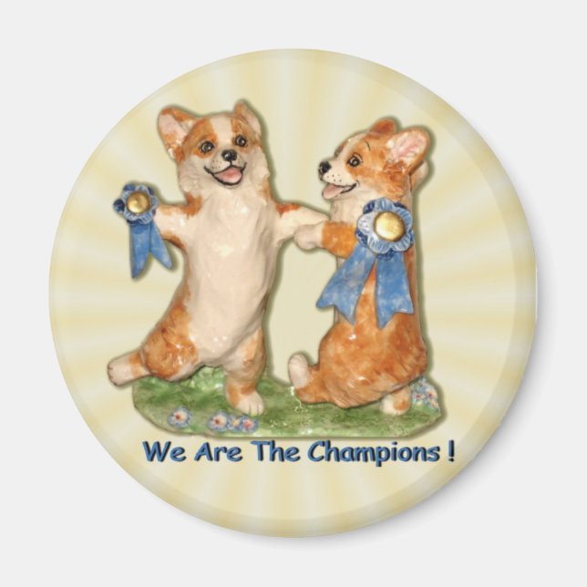 Íman "Somos Os Campeões!" Corgi Magnet (Frente)