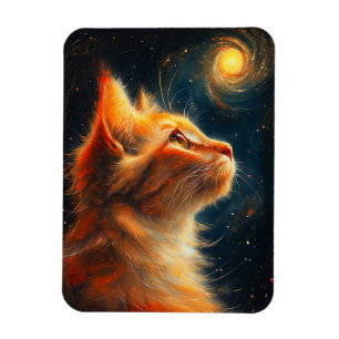 Íman Sonhador Cósmico   Gato Persa Olhando as Estrelas