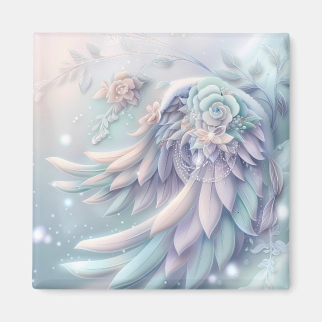 Íman Sonhador Natal Anjo Wings Magnet (Frente)