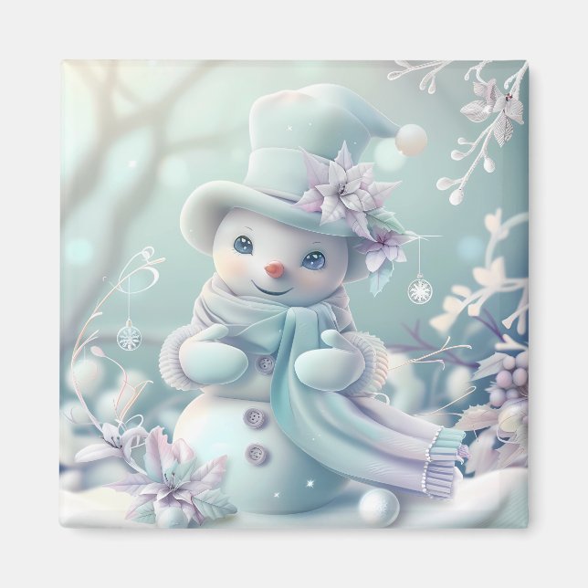 Íman Sonhador Natal Snowman Magnet (Frente)