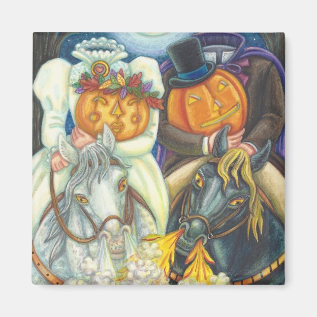 Íman SONHAGEM DE SONO BURRO HALLOWEEN MAGNET Square (Frente)