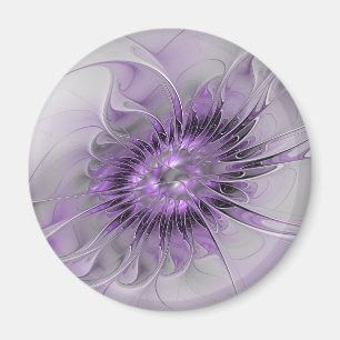 Íman Sonho de Flor de Lavanda Arte Fractal Abstrato Mod