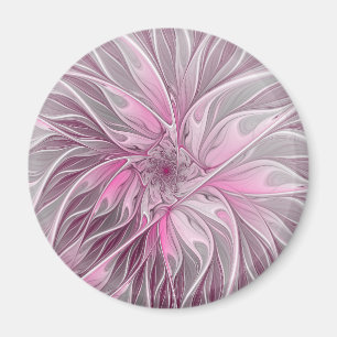 Íman Sonho De Flor Rosa Fractal, Padrão De Fantasia Fl