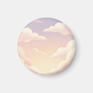 Íman Sonho de Nuvens Pastéis Suaves Céu Rosa Lavanda