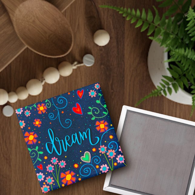 Íman Sonho Divertido Inspirividade Floral (Criador carregado)