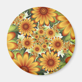 Íman Sonho Floral, Arte Fractal Moderna de Flor Abstrat