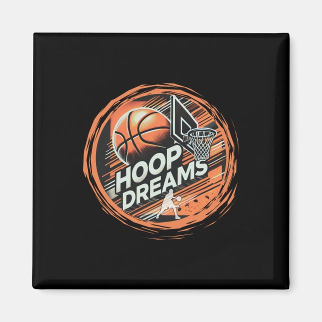 Íman Sonhos Ativos de Hoop de Basquete (Frente)