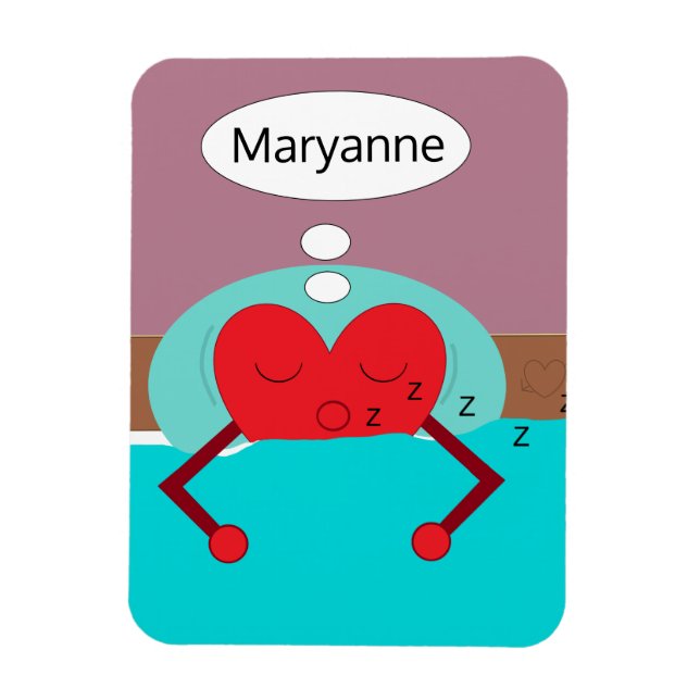 Íman Sonhos de coração roxos e verdes (Vertical)