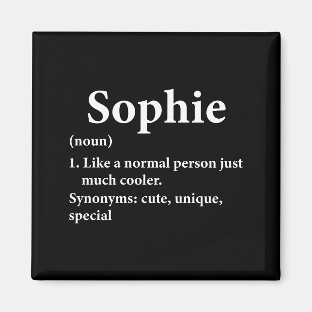 Íman Sophie Name Definition Funny D  (Frente)
