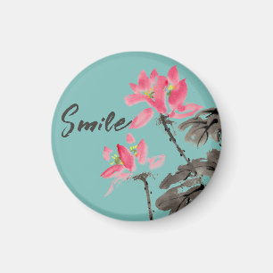 Íman Sorria Cota Positiva Lotus Floral de Aquarela